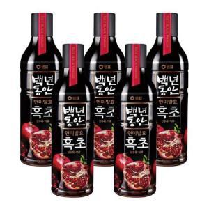 샘표 백년동안 현미발효 흑초 산수유 석류 900ml x 5개_MC