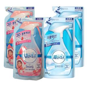 페브리즈 섬유탈취제 리필 320ml 4개 다우니향 상쾌한향 은은한향