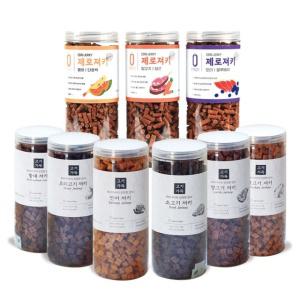 제로랩스 고기가득 져키 1kg+1kg 대용량 노즈워크 칭찬 훈련용 강아지간식+소세지10p