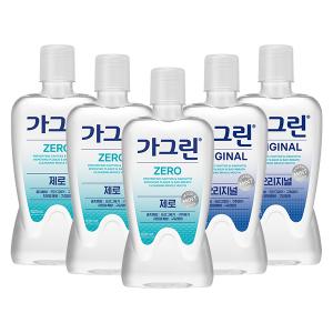 가그린 제로, 820ml, 3개 + 오리지널, 820ml, 2개