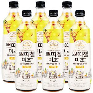 쁘띠첼 미초 파인애플 900ml x 6개 / 발효식초 과일발효식초 음료 홍초