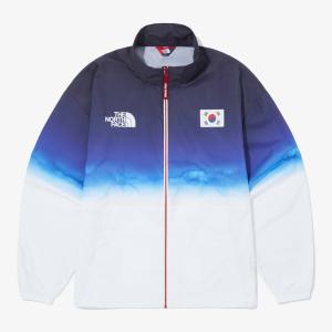 노스페이스 바람막이 집업 블루 화이트 PO 팀코리아 레스턴 자켓 PO TEAMKOREA RESTON JACKET/R