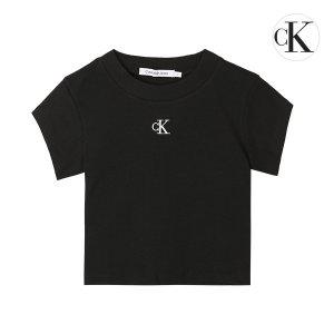 [Calvin Klein]캘빈클라인 CK 립 크롭 슬림핏 여성 반팔 티셔츠 J218337-BEH