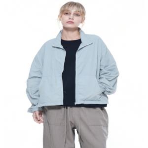 Searsucker Crop Windbreaker Jumper - Sky