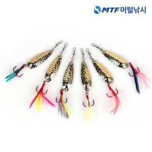 국산 탑캐스팅 닭털 루어 스푼 골드 25g 30g