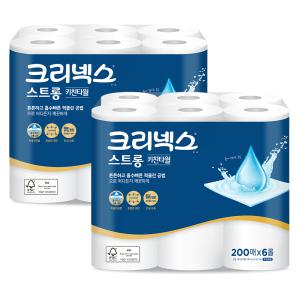 크리넥스 스트롱 키친타월, 200매, 6롤, 2개