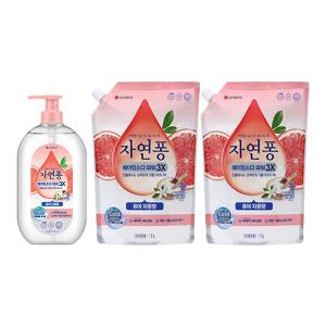 자연퐁 베이킹소다파워 3X 자몽 용기 735ML, 1개 + 리필 1L, 2개