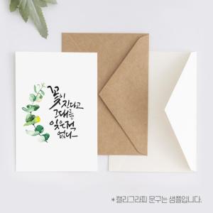 앳원스캘리그라피 플라워 수채화 무지엽서 vol-3