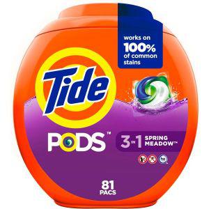 Tide PODS 세탁세제 비누 포드, 봄메도우, 81 카운트