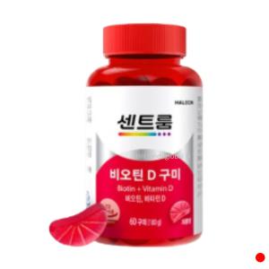 센트룸 비오틴 비타민D 칼슘 뼈 건강 자몽맛 60구미