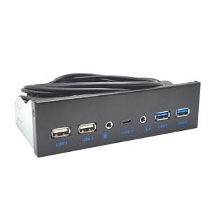 PC용 USB 3.0 전면 패널 3.1 C 타입 USB3.0 2x USB2.0 허브 HD 오디오 3.5mm 이어폰 마이크 5.25 인치 CD ROM 드라이브 베이