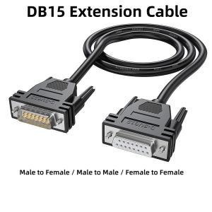 컴퓨터 케이블 및 커넥터 수-수 코드 블랙 M/M 26AWG 구리 D-SUB15PIN 20 피트 6M 5 M DB15