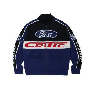 크리틱 CRITIC [피로 PICK]RACING ZIP-UP KNIT NAVY