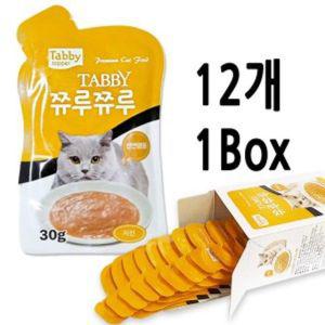 고양이 간식 파우치 영양식 츄르 치킨 30g 12개