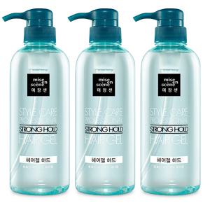 미쟝센 스타일케어 프로페셔널 헤어젤 하드 500ml x 3개 스트롱 홀드 강력셋팅 초강력 헤어고정젤