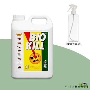 동성제약 비오킬 5L x 1개 진드기 파리 해충 대용량 살충제 + 분무기500ml V