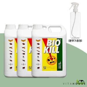 동성제약 비오킬 5L x 3개 살충제 진드기 바퀴벌레 무색 무취 + 분무기500ml V