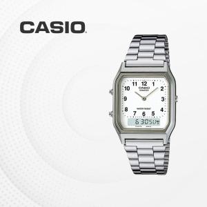 카시오 CASIO 메탈밴드 커플시계 AQ-230A-7B 듀얼타임 패션시계 AQ230A7B