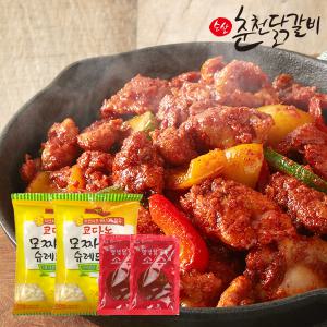 [춘천닭갈비]국내산 닭으로 만든 순살 춘천닭갈비 500g x 4팩 +치즈 2봉+소스 2봉