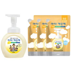 아이깨끗해 항균폼 핸드솝 용기 250ml 1개+ 리필 200ml 3개 순향 거품형 손세정제 핸드워시