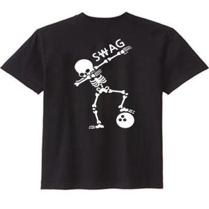 볼링 티셔츠 Swag Dab skeleton dabbing bowling ball 볼링티 메쉬 드라이 라운드 반팔티 단체복 팀복 제작