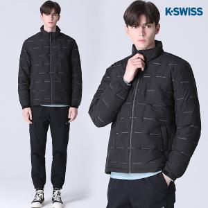 [케이스위스(K-SWISS)] 엘비스 스트라이프 패턴 경량 덕다운 패딩 점퍼