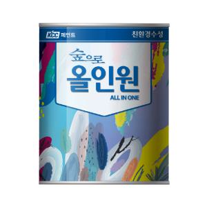 KCC 숲으로올인원 유광 백색 0.9L 친환경페인트 방문 몰딩 가구 철재 실크벽지 셀프