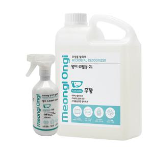 멍이옹이 강아지 탈취제 멍이스프레이 500ml x1개 + 멍이 대용량 리필 2L x1개