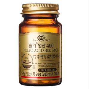 솔가 엽산 400 280mg x 100정 x1병 활성 임산부 메가폴린