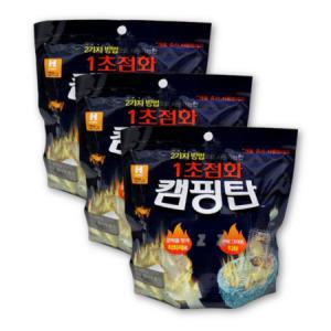 참나무 톱밥 숯착화제 캠핑 착화제 불쏘시개 장작 땔감 연료 200g 3매 세트_MC