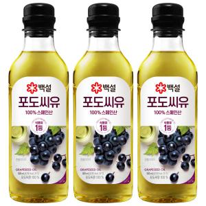 CJ 제일제당 백설 포도씨유 500ml 3개