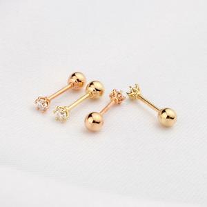 14k 2mm 엑설런트 모이사나이트 다이아몬드 육발 피어싱 귀걸이