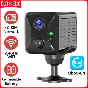 4G SIM 카드 미니 카메라 내장 배터리 PIR 모션 감지 실내 보안 CCTV 감시 와이파이 카메라 UBox 앱 3800mA