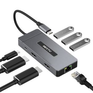 NEXT 유이반 7in1 USB C타입 멀티허브 듀얼HDMI/PD충전/랜포트