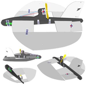 전동 글라이더 조립키트 가오리 모양 회전형 날개 활공 초경량 글라이드