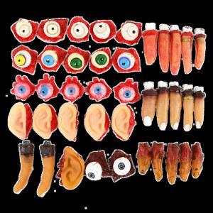 할로윈 공포 소품 유령의 집 파티 용품, 피 묻은 깨진 손가락 안구 귀 까다로운 장난감, 가짜 신체 기관, 5