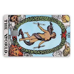 Siayaharu The World Tarot 스몰 칩 신용 카드 스티커 슬림 방수 주름 방지 탈착식 비닐 데칼 직불 스킨 커