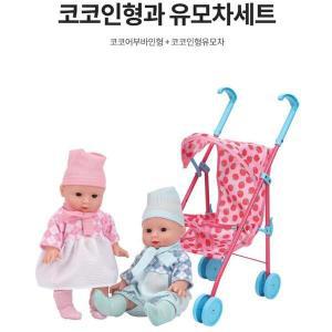 [기타]영유아용 엄마놀이 아기인형 돌보기 유모차 Set 역할놀이완구 인형