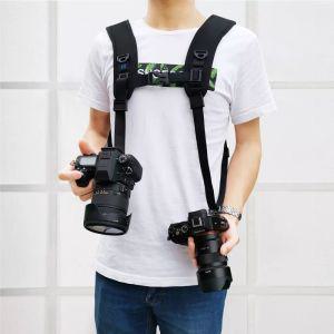 DSLR 휴대 어깨 체스트 듀얼 카메라 벨트 스트랩퀵 더블 가슴 스트랩 숄더 하네스 퀵스