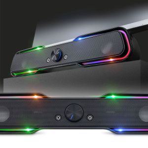 애니존 RGB LED게이밍 사운드바 스피커 AZ-L100 2채널스피커 게이밍스피커 led스피커