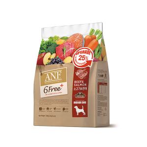 ANF 6free 플러스 인도어 독 소고기 연어, 1.6kg, 1개