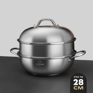 돔형 스텐 찜기 28cm 인덕션 찜냄비 찜솥 전골냄비