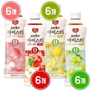 동원 보성홍차 아이스티 제로 500ml (레몬 6개 + 복숭아 6개 + 샤인머스캣 6개 + 애플 6개)