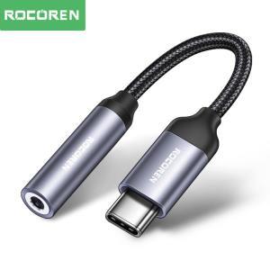 aux케이블 Rocoren USB C타입 이어폰 어댑터 컨버터 잭, AUX 케이블 헤드폰 3.5 오디오 아이폰 15 프로, ,