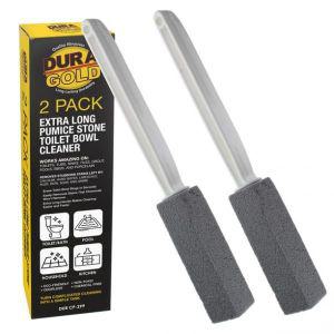 Dura-골드 Extra Long 핸들 Pumice Stone Toilet Bowl Cleaner Brush, 2 Pack - Cleaning, Scouring Stick,