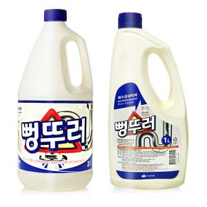 뻥뚜러 변기 세면대 싱크대 하수구 막혔을때 뚫는 액체 용액 막힘 뚫어뻥 1리터 12개