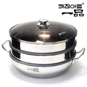 일품 통3중 스텐 3단 찜냄비 33cm/ 찜솥 찜기/인덕션가능