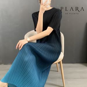 PLARA (77까지)그라데이션배색플리츠원피스_PK2SOP037C