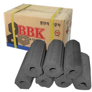 BBK 열탄7K 1박스(7.5kg)A형 긴것/숯/참숯/식당용 업소 캠핑 구이 바베큐 그릴 고기 야자