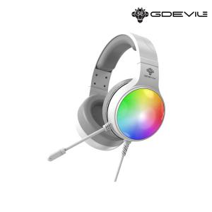 GDEVIL G535 AURORA 가상 7.1채널 RGB 게이밍 헤드셋 (화이트)